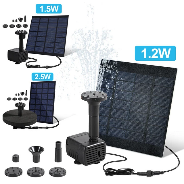 SolarPumpe Springbrunnen Wasserpumpe Teichpumpe Solar 1.2W 1.5W 2.5W Solarpumpen