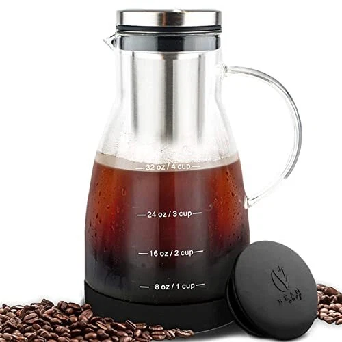 Cold Brew Coffee Maker - 32 oz Glass Iced Tea & Coffee Cold Brew Maker and