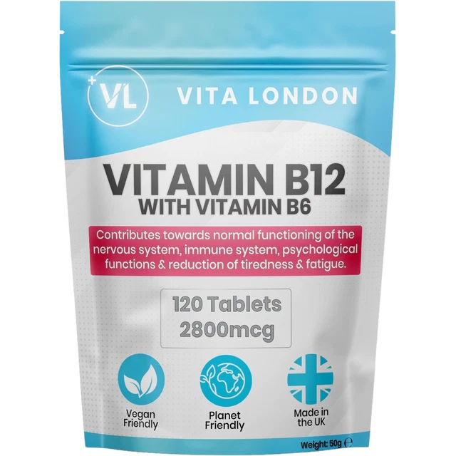 VITAMIN B12 + B6 2800mcg 120 Tablets (Not Capsules) Reduce