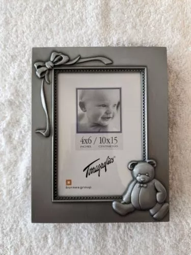 Terragrafics Baby Picture Frame Photo Album Book Metal  Silver & Black Velvet