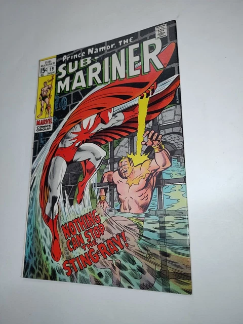 SUB-MARINER#19(1969)1st STING RAY~ROY THOMAS~MARIE SEVERIN~STAN LEE cameo~MARVEL