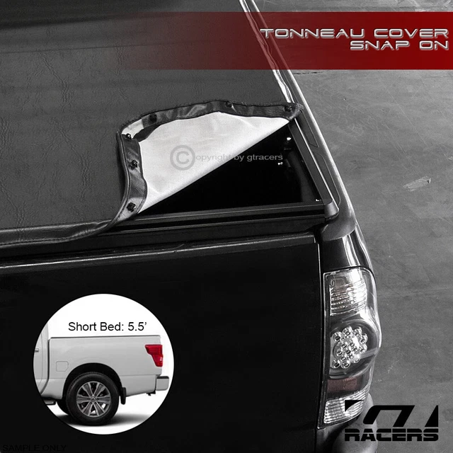 For 2016-2022 Nissan Titan 5.5'/66" Bed Hidden Snap On Soft Vinyl Tonneau Cover