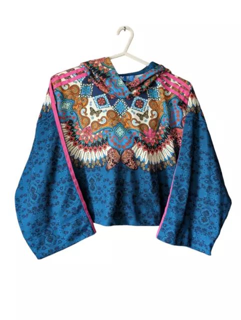 ADIDAS ORIGINALS CROPPED Hoodie Womens Size 10 Sweatshirt Borbomix Multicoloured 37.99 PicClick UK