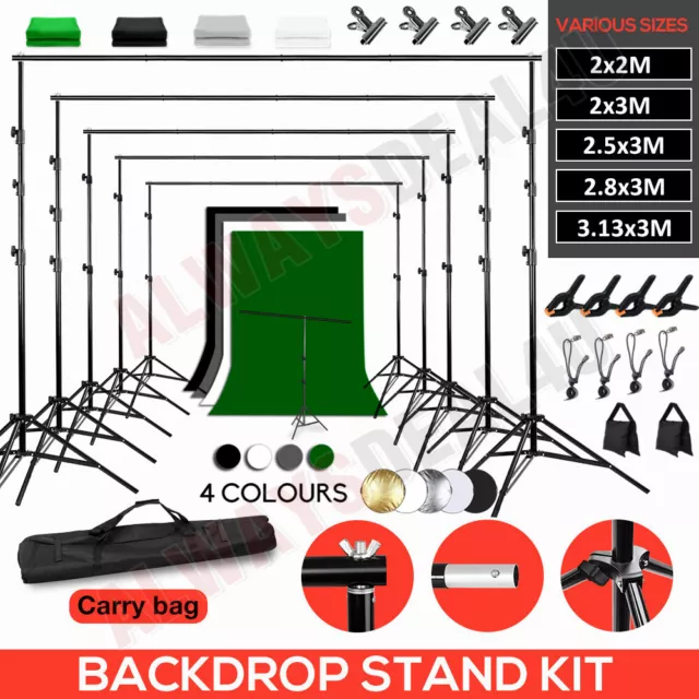Green Screen Black White Photo Backdrop Stand Studio Background Support System