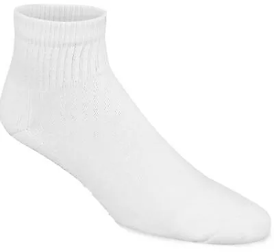 Athletic Socks, Quarter, White, Men's Large, 3-Pk. -S1168-051-LG