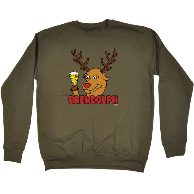 Brewdolph Christmas Beer - Mens Novelty Funny Top Sweatshirts Jumper Sweatshirt
