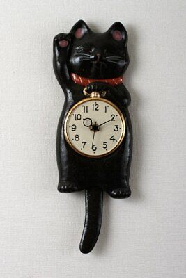 Lucky cat Japanese SETO ware porcelain Manekineko wall pendulum clock for gift