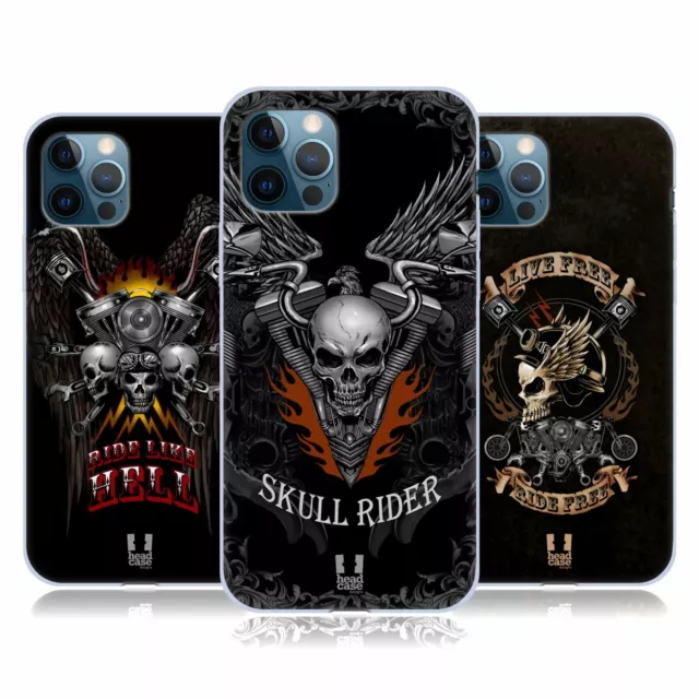 HEAD CASE DESIGNS SCHÄDEL BIKER SOFT GEL HÜLLE HUELLE FÜR APPLE iPHONE HANDYS