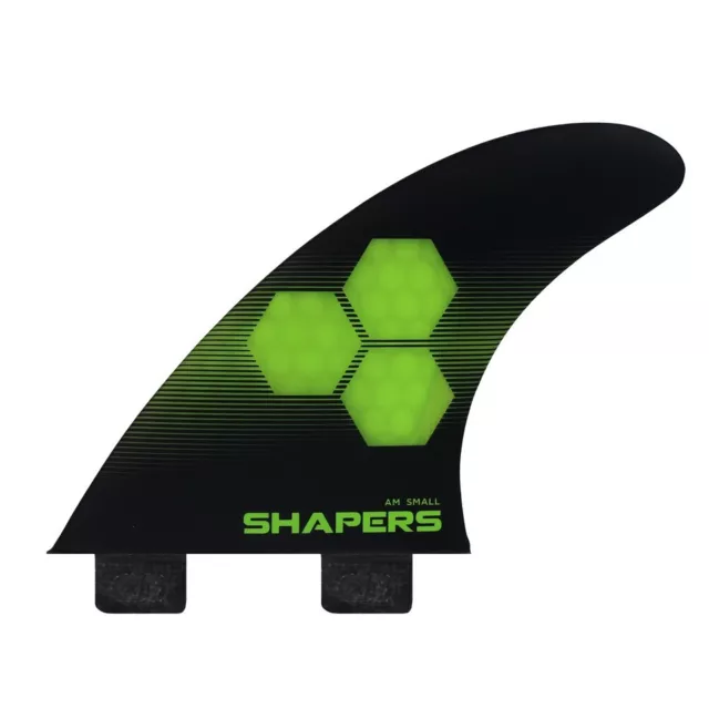 Shapers Fins - AM Small Core-Lite (fits fcs1) - Green - Small - Thruster 3 Fins