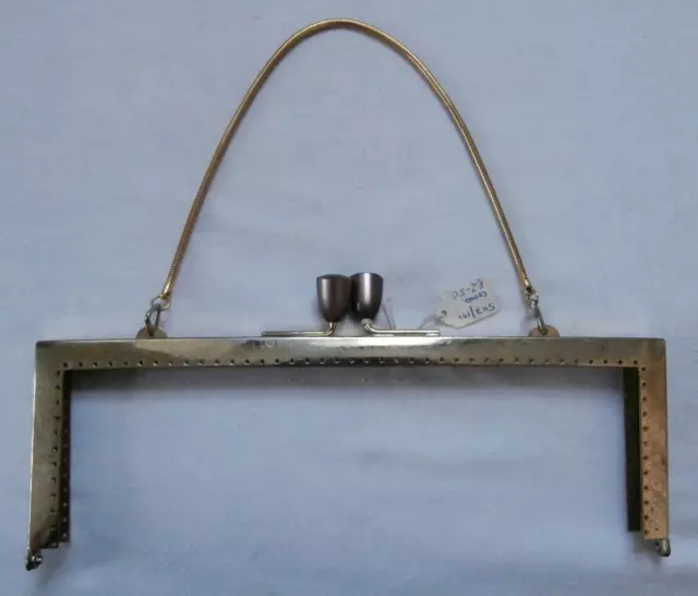 BNWOT Vintage 1950's Large Gold Metal, Lucite Clasp Handbag Frame Deadstock