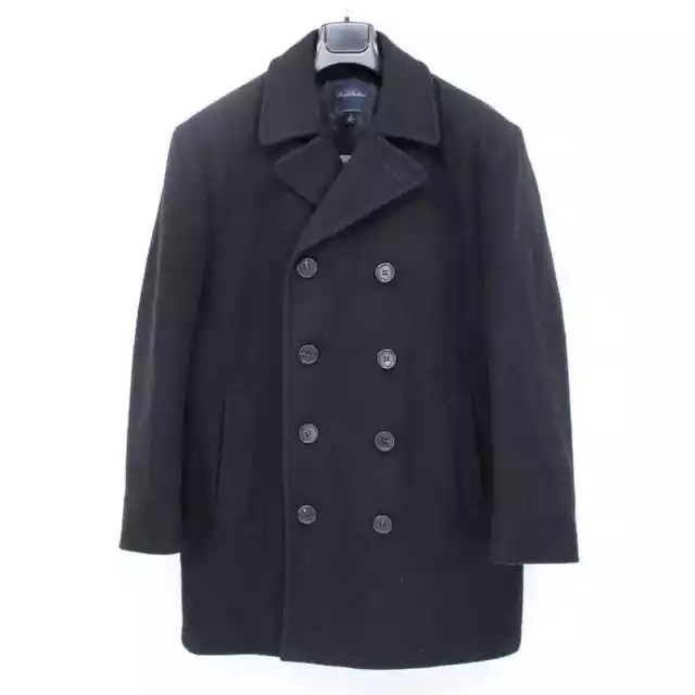 Brooks Brothers Navy Blue Wool Double Breasted Pea Coat M Insulated Lined Jacket