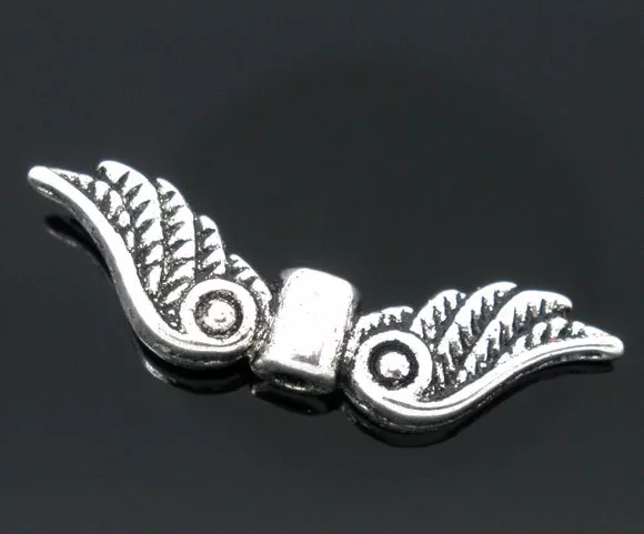 10, 20, 50 oder 100 Metallperlen FLÜGEL  Engelflügel SILBER  22 x 7 mm ENGEL