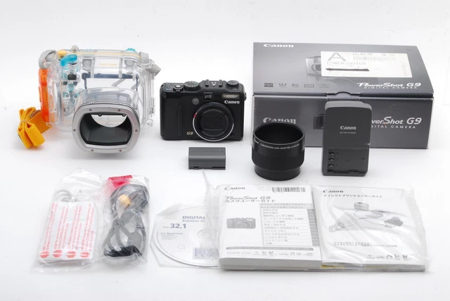 [N.MINT W/BOX] Canon PowerShot G9 12.1MP Digital Camera Black w/underwater JAPAN