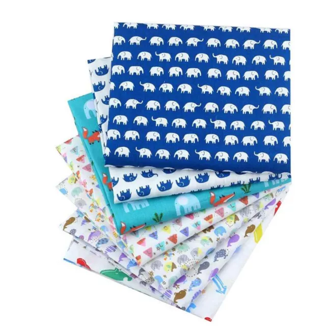 7PC Cotton Craft Fabric Bundle Patchwork Squares Quilting Sewing Patchwork DIY