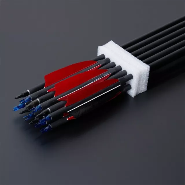 6pcs Archery Feather Fletched Carbon Arrow Spine 500 For Outdoor Shooting