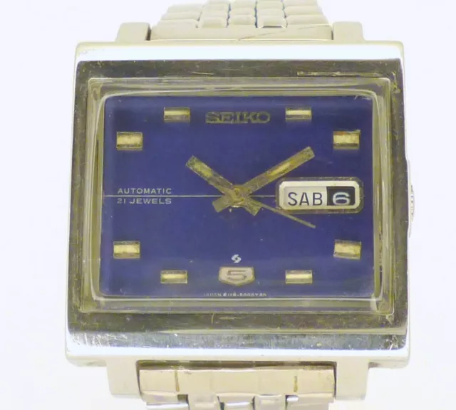 70S MENS SEIKO 5 TV Manhattan Blue Automatic DayDate 6119 5000 bracelet  serviced £ - PicClick UK