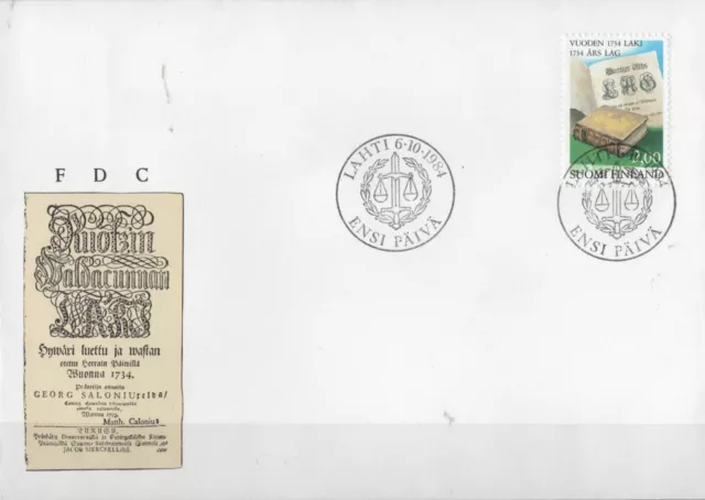 A5 Finland 1984, FDC - 6.10.84, Lahti Ensi Paiva.