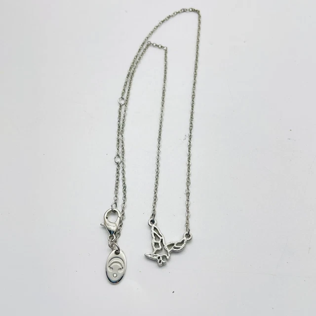 Charming Charlie Signed Flying Eagle Charm Necklace Womens Silver Tone 18 Inch