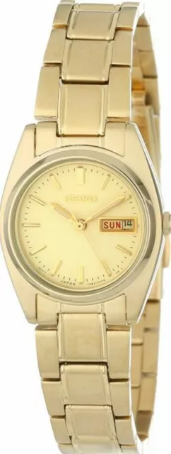 NEW* Seiko SXA122 Gold-Tone Stainless Steel Bracelet Women’s Watch MSRP $195