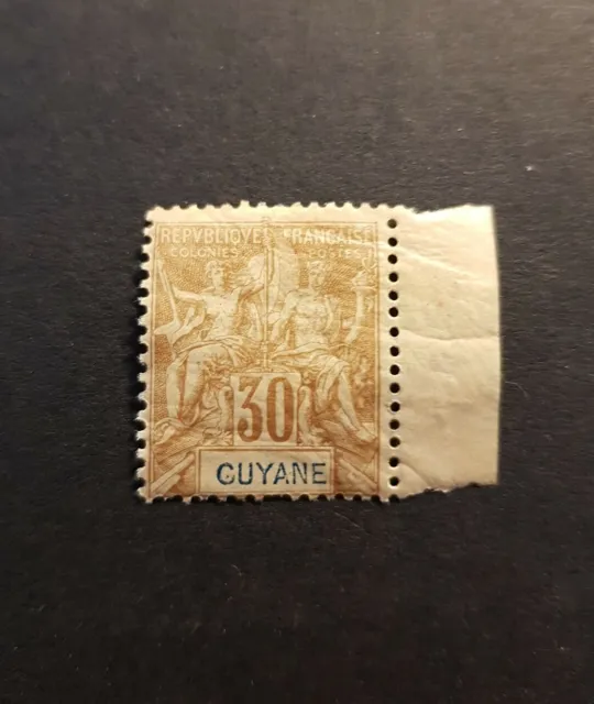 France Timbre Colonie Guyane N°38 Neuf * Mh 1892 Cote 26€