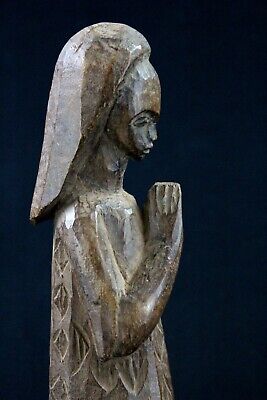 Art Africain Afrikanische Kunst - Sainte Vierge Ewe Eve en Bois Sculpté - 30 Cms