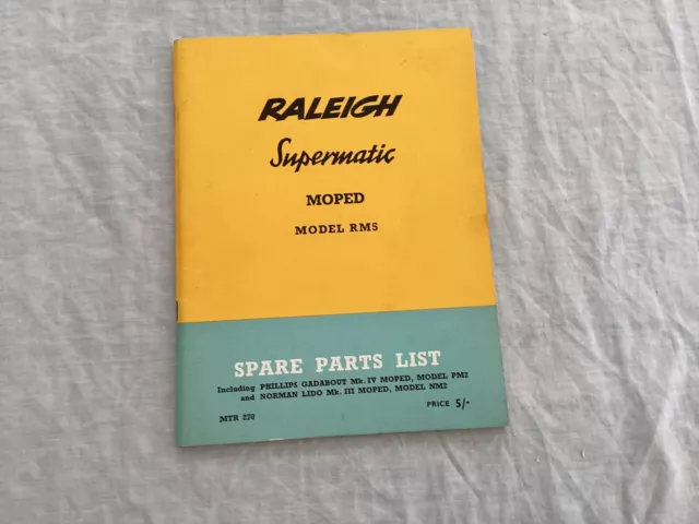 RALEIGH SUPERMATIC RM5 Moped Spare Parts List RAL05 8.99