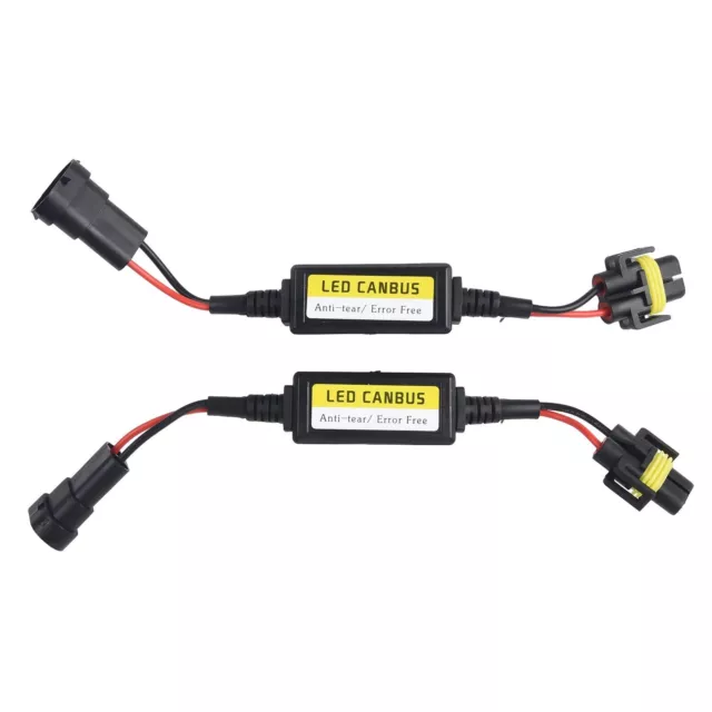 2X LED H11 Headlight Canbus Error Free Anti-Flicker Resistor Canceller-Decoder