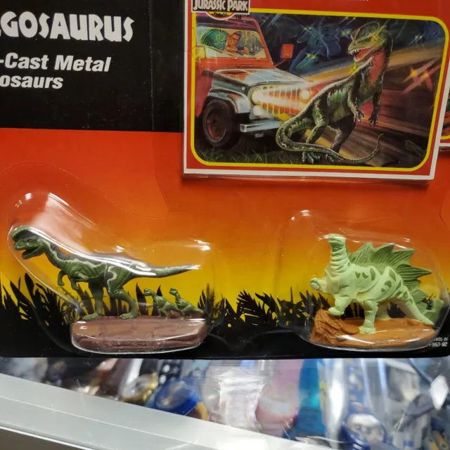 Kenner 1993 Jurassic Park Die Cast Dinosaurs Dilophosaurs & Stegosaurus NEW 3