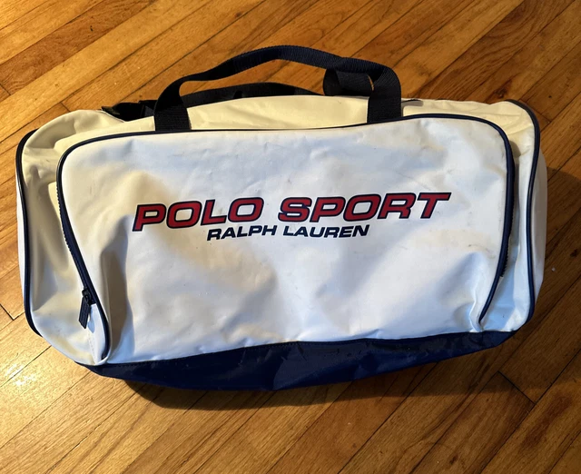 Vintage Polo Ralph Lauren Canvas Duffle Bag Sportsman Weekender Double Straps