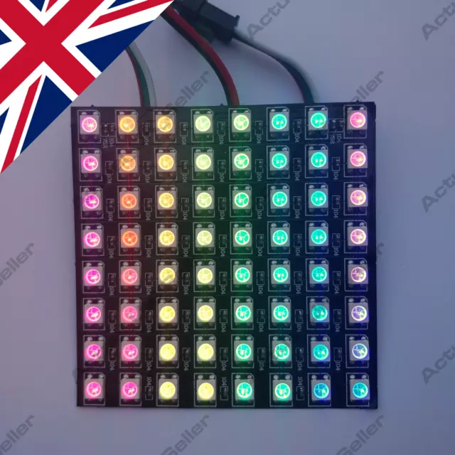 🇬🇧NeoPixel-compatible flexible 8x8 64 RGB LED array matrix WS2812B addressable