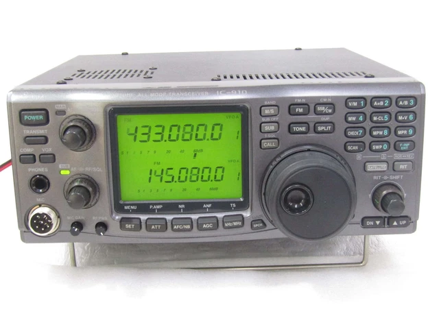 ICOM IC-910D VHF/UHF All Mode Transceiver TX and RX Tested Dim LCD