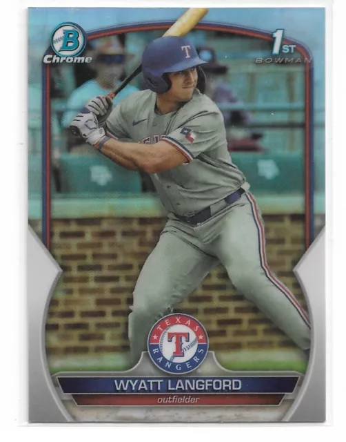 Wyatt Langford 2023 Bowman Chrome Draft Refractor Rc #Bdc-106 Rookie Roy? Qty