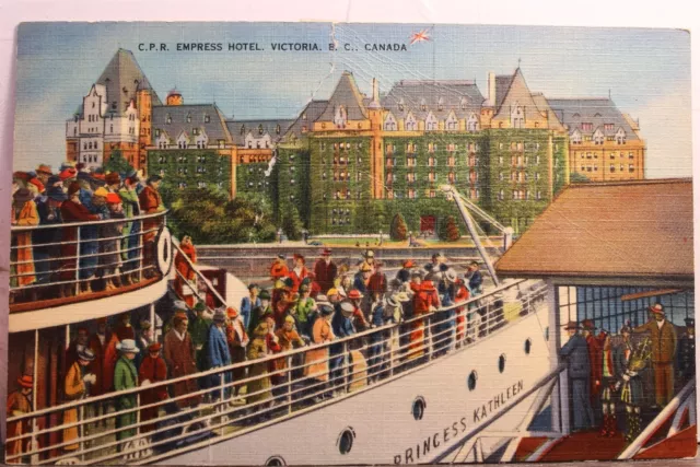 Canada British Columbia Victoria CPR Empress Hotel Postcard Old Vintage Card PC