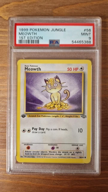 Pokemon Jungle 1st Edition Meowth 56/64 PSA 9 neuwertig