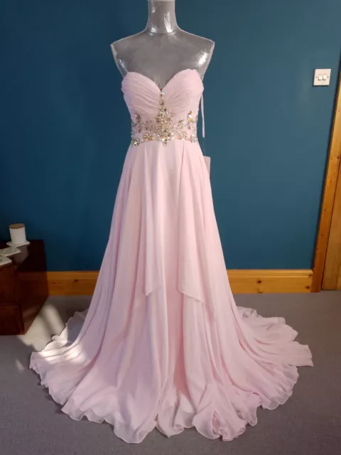 Stunning Bnwt Crystal Breeze Dress 8 £330 Pink Corsetjewel  Prom Evening Wedding