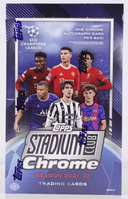 2021-22 Topps Stadium Club Chrome UEFA Champions League Soccer Hobby Box