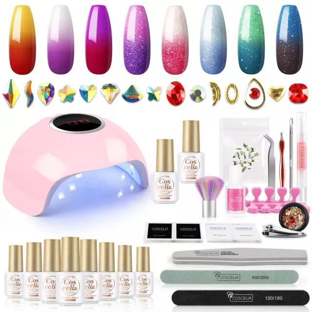 Colour Changing Gel Nail Polish Set with UV LED Nail Lamp Nail Art Manicure Kit