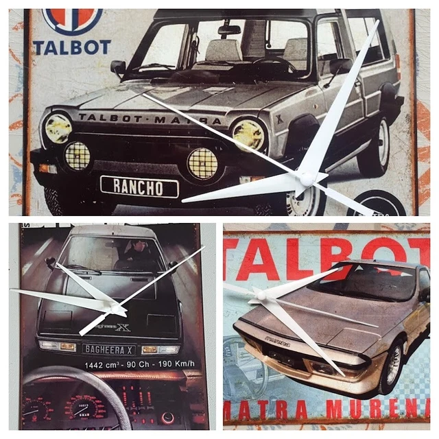 Auto Miniature Horloge – Matra Bagheera Verte – Échelle 20x30 Cm – Fabriqué En France