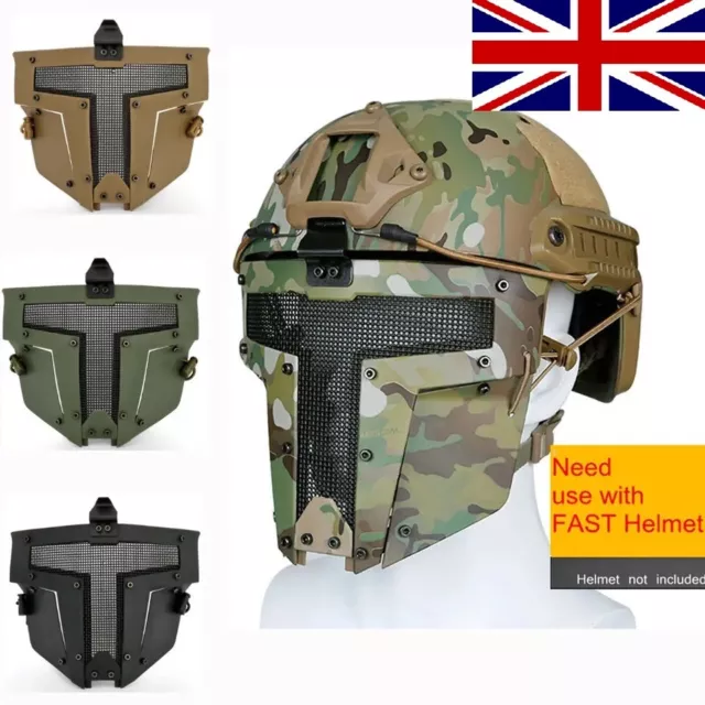 Tactical Paintball Airsoft Mandalorian Half Face Mask Use with Fast Helmet Mask