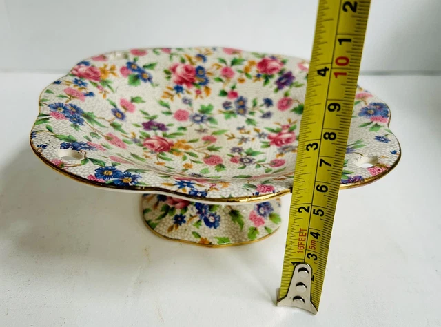 Royal Winton Grimwades Old Cottage Chintz Footed Bon Bon Dish Made In England 6