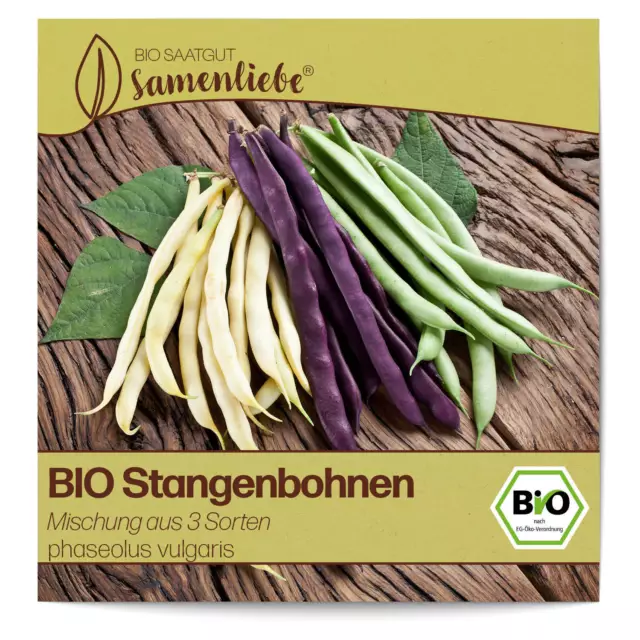 BIO Bohnen Samen Trio Mix Phaseolus vulgaris Bohne Saatgut