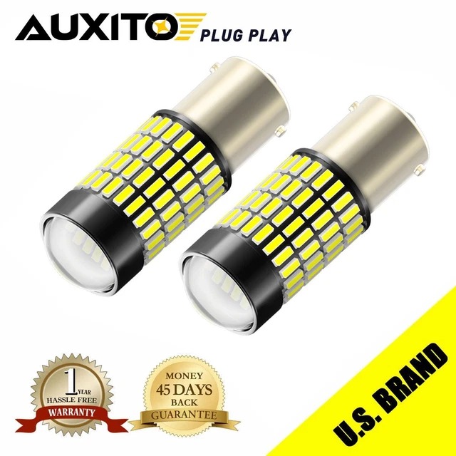 2x AUXITO White 1156 7506 LED Bulbs For Euro Car Backup Reverse Light BA15S E
