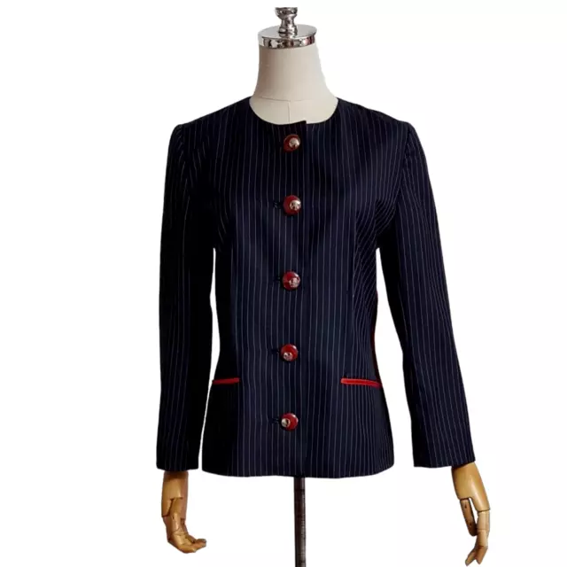 GAI MATTIOLO VTGRare Exclusive Wool Jacket,Blazer Decorated Red Stripes UK12US 8