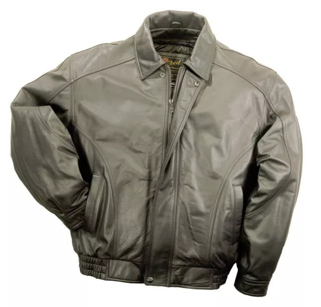 American Fashion Bomber Jacket Genuine Leather - Zip Lining Mens Brown New wTags