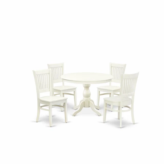 East West Furniture - HBVA5-LWH-W - 5-Pc Kitchen Table Set- 4 Dining Room...