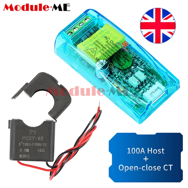 PZEM-004T SINGLE PHASE Meter AC Ammeter Volt Power Kwh TTL RS485 CT ...