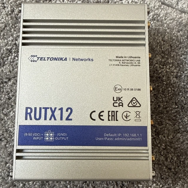 TELTONIKA RUTX12 DUAL Radio 4G LTE Cat 6 Industrial Wireless Router £ ...