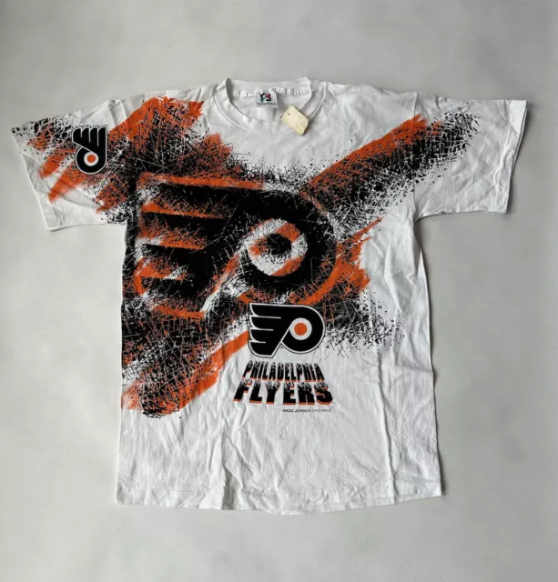 1995 Philadelphia Flyers Division Champs Tultex NHL Caricature T Shirt Size  XL – Rare VNTG
