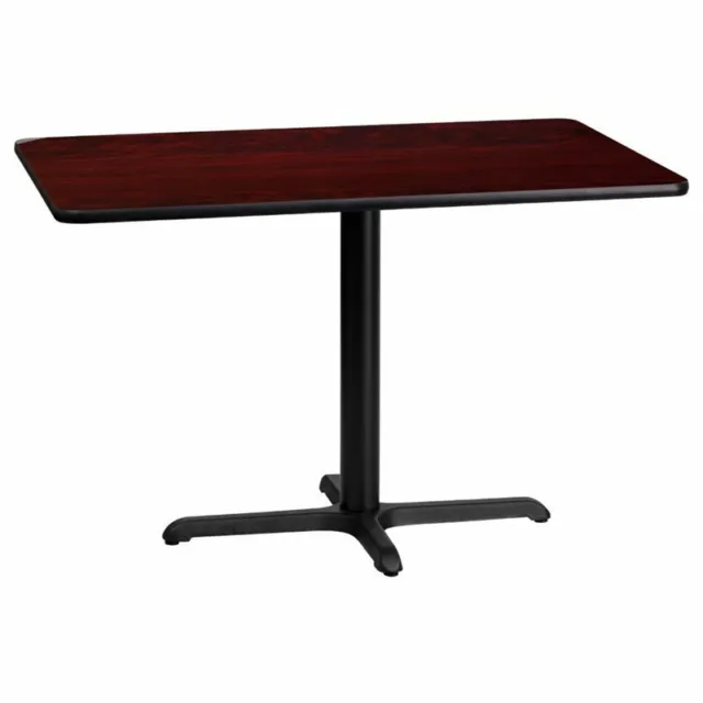 Flash Furniture 24" x 42" Restarant Dining Table in Black and Mahogany
