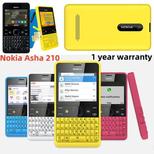 Nokia Asha 210 2G Unlocked QWERTY Keyboard Bluetooth Wifi Dual SIM classic Phone